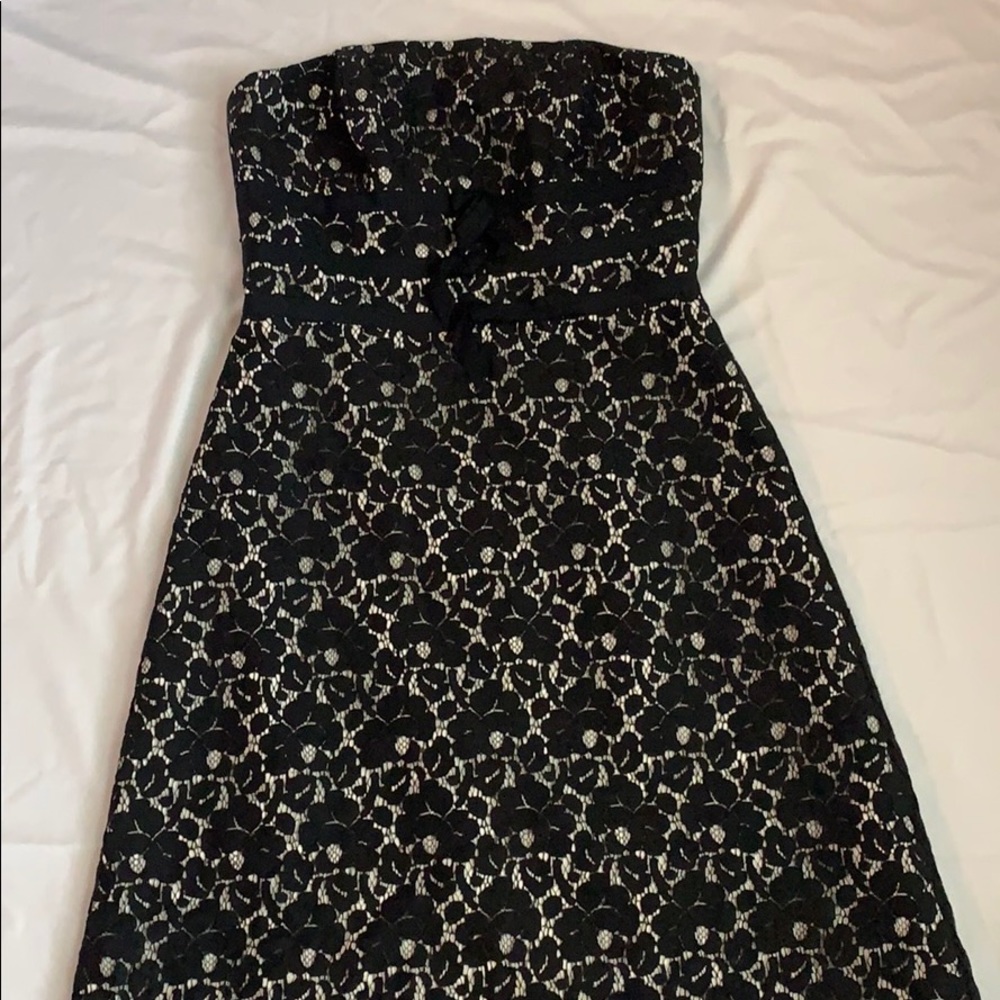 Black and white lace dress